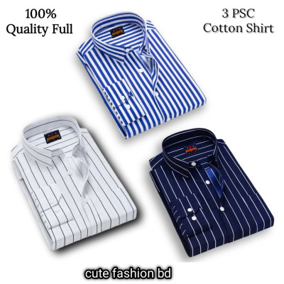 প্রিমিয়াম কোয়ালিটি ফর্মাল শার্ট 100% 3 পিস কম্বো প্যাক