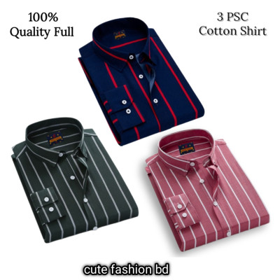 প্রিমিয়াম কোয়ালিটি ফর্মাল শার্ট 100% 3 পিস কম্বো প্যাক