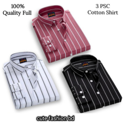 প্রিমিয়াম কোয়ালিটি ফর্মাল শার্ট 100% 3 পিস কম্বো প্যাক