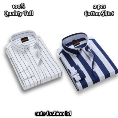 প্রিমিয়াম কোয়ালিটি ফর্মাল শার্ট 100% 2 পিস কম্বো প্যাক