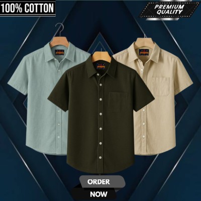 Kaizar cotton premium quality  shirt 3 pcs combo pack