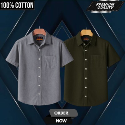 Kaizar cotton premium quality  shirt 2 pcs combo pack