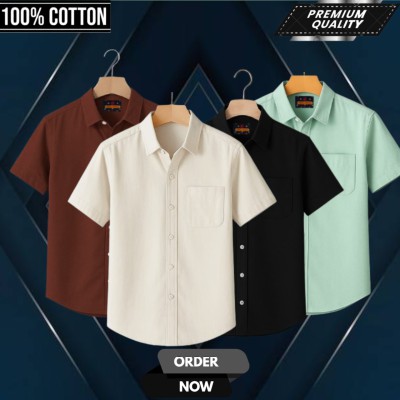 Kaizar cotton premium quality  shirt 4 pcs combo pack